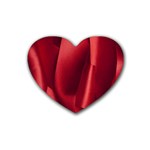 Red Fabric Textile Macro Detail Heart Coaster (4 pack)  Front