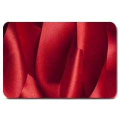 Red Fabric Textile Macro Detail Large Doormat  by Celenk