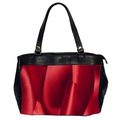 Red Fabric Textile Macro Detail Office Handbags (2 Sides)  by Celenk