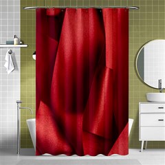 Red Fabric Textile Macro Detail Shower Curtain 48  X 72  (small)  by Celenk