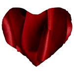 Red Fabric Textile Macro Detail Large 19  Premium Heart Shape Cushions Back