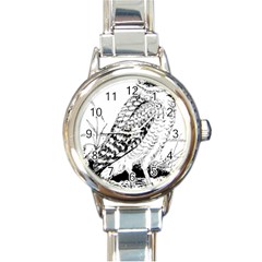 Animal Bird Forest Nature Owl Round Italian Charm Watch by Celenk