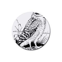 Animal Bird Forest Nature Owl Rubber Round Coaster (4 Pack) 