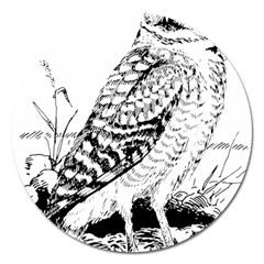 Animal Bird Forest Nature Owl Magnet 5  (round) by Celenk