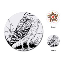 Animal Bird Forest Nature Owl Playing Cards (round)  by Celenk