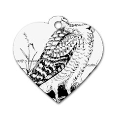 Animal Bird Forest Nature Owl Dog Tag Heart (one Side) by Celenk