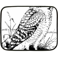 Animal Bird Forest Nature Owl Fleece Blanket (mini) by Celenk