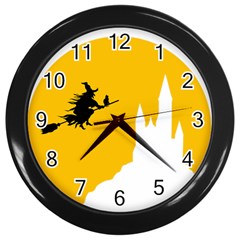 Castle Cat Evil Female Fictional Wall Clocks (black) by Celenk