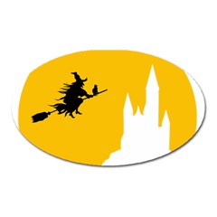 Castle Cat Evil Female Fictional Oval Magnet by Celenk