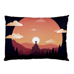 Design Art Hill Hut Landscape Pillow Case by Celenk