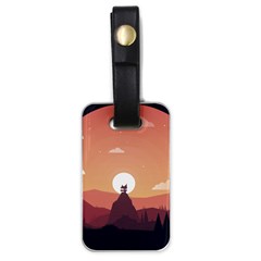 Design Art Hill Hut Landscape Luggage Tags (one Side)  by Celenk