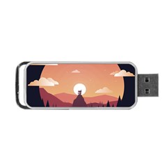 Design Art Hill Hut Landscape Portable Usb Flash (one Side) by Celenk