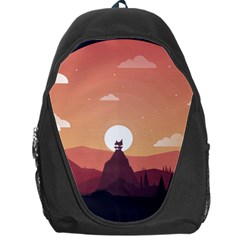 Design Art Hill Hut Landscape Backpack Bag by Celenk