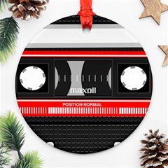 Compact Cassette Musicassette Mc Ornament (round) by Celenk