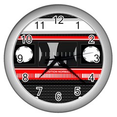 Compact Cassette Musicassette Mc Wall Clocks (silver)  by Celenk