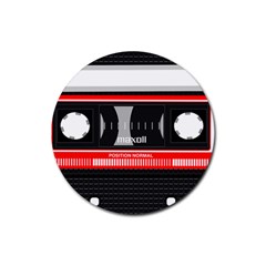 Compact Cassette Musicassette Mc Rubber Coaster (round)  by Celenk