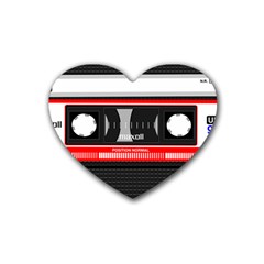 Compact Cassette Musicassette Mc Rubber Coaster (heart)  by Celenk