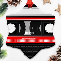 Compact Cassette Musicassette Mc Snowflake Ornament (two Sides) by Celenk