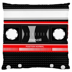 Compact Cassette Musicassette Mc Large Flano Cushion Case (two Sides) by Celenk