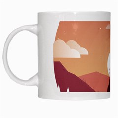 Design Art Hill Hut Landscape White Mugs