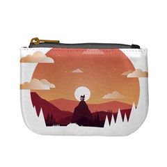 Design Art Hill Hut Landscape Mini Coin Purses