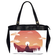 Design Art Hill Hut Landscape Office Handbags (2 Sides) 