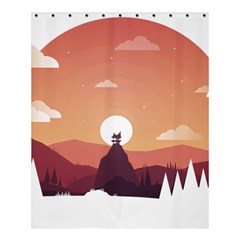 Design Art Hill Hut Landscape Shower Curtain 60  x 72  (Medium) 