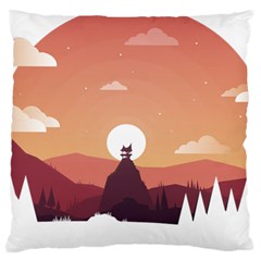 Design Art Hill Hut Landscape Large Cushion Case (Two Sides)