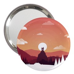 Design Art Hill Hut Landscape 3  Handbag Mirrors