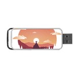 Design Art Hill Hut Landscape Portable USB Flash (Two Sides) Front