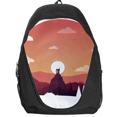 Design Art Hill Hut Landscape Backpack Bag