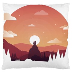 Design Art Hill Hut Landscape Standard Flano Cushion Case (One Side)