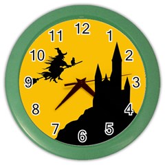 Castle Cat Evil Female Fictional Color Wall Clocks by Celenk