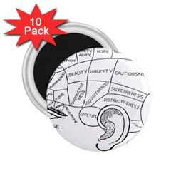 Brain Chart Diagram Face Fringe 2 25  Magnets (10 Pack)  by Celenk