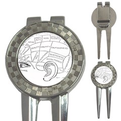 Brain Chart Diagram Face Fringe 3-in-1 Golf Divots by Celenk