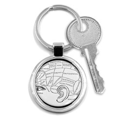 Brain Chart Diagram Face Fringe Key Chains (round)  by Celenk