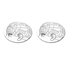 Brain Chart Diagram Face Fringe Cufflinks (oval) by Celenk