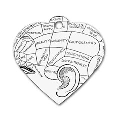 Brain Chart Diagram Face Fringe Dog Tag Heart (two Sides) by Celenk