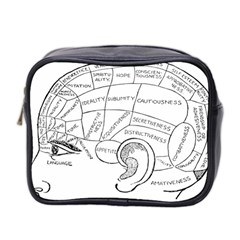 Brain Chart Diagram Face Fringe Mini Toiletries Bag 2-side by Celenk