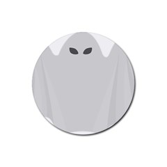 Ghost Halloween Spooky Horror Fear Rubber Coaster (round)  by Celenk