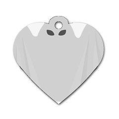 Ghost Halloween Spooky Horror Fear Dog Tag Heart (two Sides) by Celenk