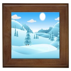 Landscape Winter Ice Cold Xmas Framed Tiles by Celenk