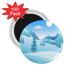 Landscape Winter Ice Cold Xmas 2 25  Magnets (100 Pack)  by Celenk