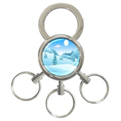 Landscape Winter Ice Cold Xmas 3-ring Key Chains by Celenk