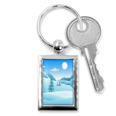 Landscape Winter Ice Cold Xmas Key Chains (rectangle)  by Celenk