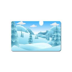 Landscape Winter Ice Cold Xmas Magnet (name Card) by Celenk