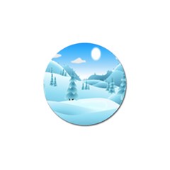 Landscape Winter Ice Cold Xmas Golf Ball Marker by Celenk