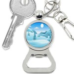 Landscape Winter Ice Cold Xmas Button Necklaces Front