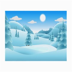 Landscape Winter Ice Cold Xmas Small Glasses Cloth (2-side) by Celenk