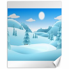 Landscape Winter Ice Cold Xmas Canvas 11  X 14   by Celenk